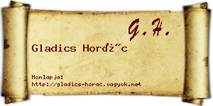 Gladics Horác névjegykártya